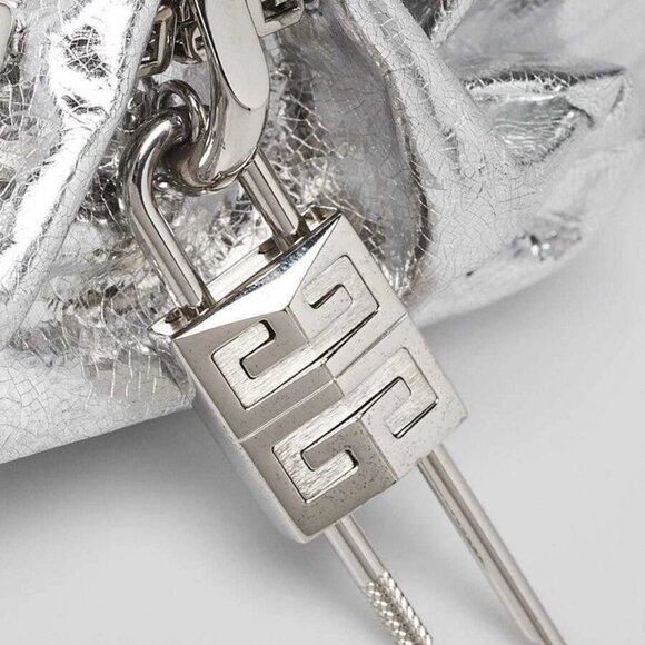 Givenchy Metallic Silver Leather 4G Mini Kenny Bag - Picture 5 of 10